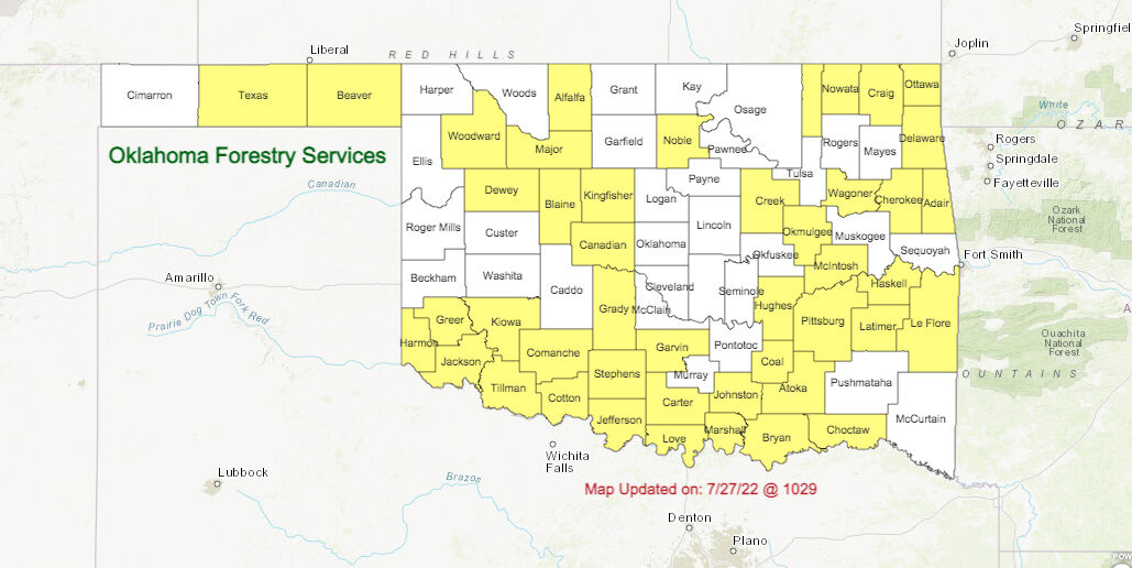 Burn ban map